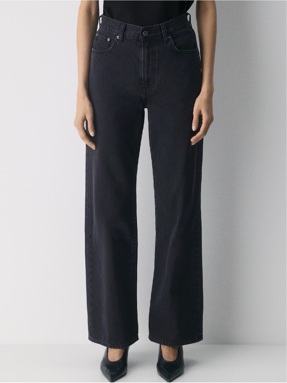 Aritzia Denim Forum Farrah High-Rise Jeans in Black